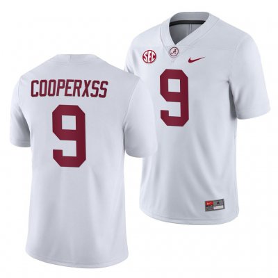 Men's Alabama Crimson Tide #9 Amari Cooper White 2019 NCAA History Player Away College Football Jersey 2403DQWX4